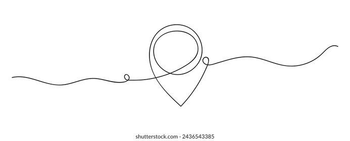 map marker, location pin line art style vector with transparent background.