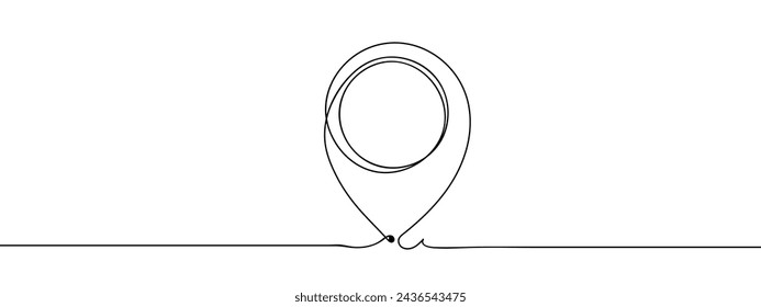 marcador de mapa, vector de estilo de arte de línea de pin de ubicación con fondo transparente.
