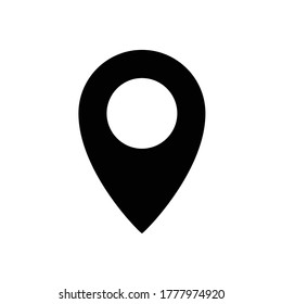 Map marker or location pin solid design style icon vector, eps10