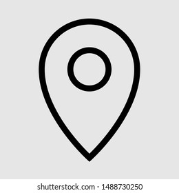 Map marker, Location pin Vector Thin Icon. Linear UI style. Icon or Web design and Mobile App. One icon from the outline set in Pixel Perfect style. Editable vector stroke. 64x64 Pixel Perfect