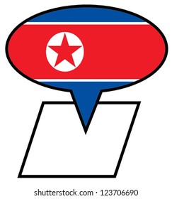 Map marker with North Korea flag