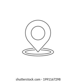 marcador de mapa en icono de ubicación aislado en fondo blanco