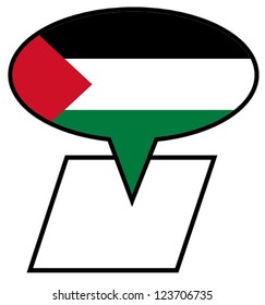 Map marker with Palestine flag
