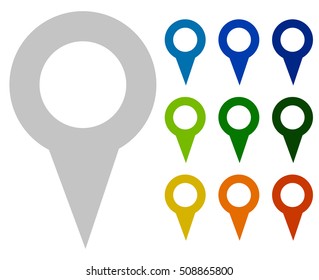 map marker, map pin icons in more color