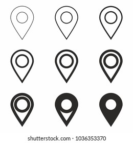 Map marker point Icon set. Vector