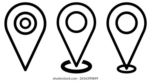 Map marker pointer icon set. GPS location symbol collection. Set of location icons. Modern map markers