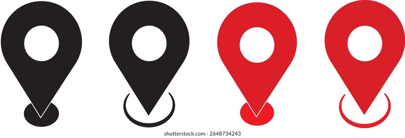 Map marker pointer icon set.symbol in flat style, Flat icon Location, Map pointer icon vector, Pin icons for map and navigation symbol,
