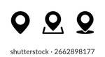 Map marker and position icon set. Location point and navigation pin symbol