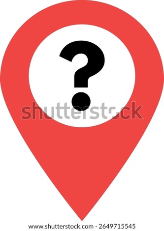 Map marker with question mark icon . Question map pointer icon . Unknown location icon vector