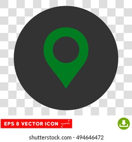 Map Marker round icon. Vector EPS illustration style is flat iconic bicolor symbol, green and gray colors, transparent background.