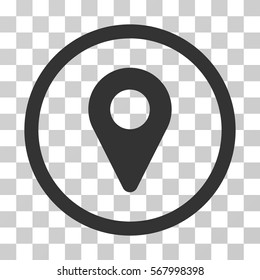 Map Marker rounded icon. Vector illustration style is flat iconic symbol inside a circle, gray color, transparent background. Designed for web and software interfaces.