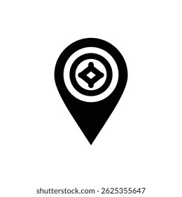 Map Marker with Token Icon for Location Tracking and Points of Interest