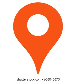 Map Marker vector icon. Flat orange symbol. Pictogram is isolated on a white background. Designed for web and software interfaces.