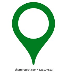 Map Marker vector icon. Style is flat symbol, green color, rounded angles, white background.