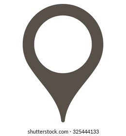 Map Marker vector icon. Style is flat symbol, grey color, rounded angles, white background.