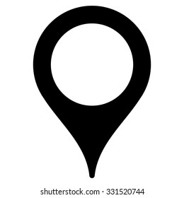 Map Marker vector icon. Style is flat symbol, black color, rounded angles, white background.