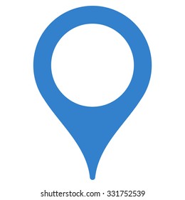 Map Marker vector icon. Style is flat symbol, cobalt color, rounded angles, white background.