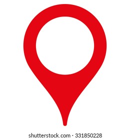 Map Marker vector icon. Style is flat symbol, red color, rounded angles, white background.