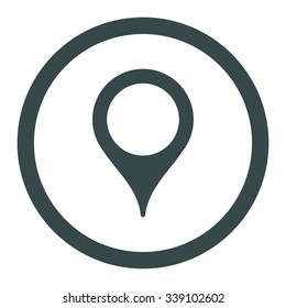 Map Marker vector icon. Style is flat rounded symbol, soft blue color, rounded angles, white background.