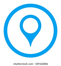 Map Marker vector icon. Style is flat rounded symbol, blue color, rounded angles, white background.