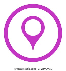 Map Marker vector icon. Style is flat rounded symbol, violet color, rounded angles, white background.