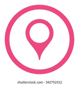 Map Marker vector icon. Style is flat rounded symbol, pink color, rounded angles, white background.