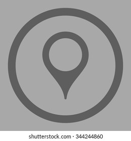 Map Marker vector icon. Style is flat rounded symbol, dark gray color, rounded angles, silver background.