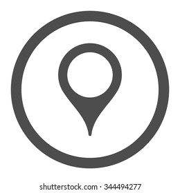 Map Marker vector icon. Style is flat rounded symbol, gray color, rounded angles, white background.
