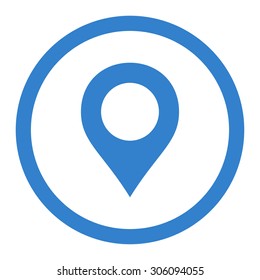 Map Marker vector icon. This rounded flat symbol is drawn with cobalt color on a white background.