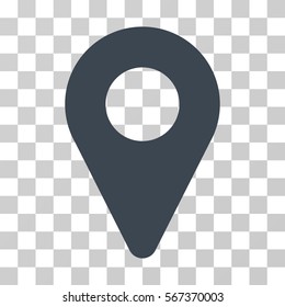 Map Marker vector pictogram. Illustration style is flat iconic smooth blue symbol on a transparent background.