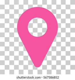Map Marker vector pictogram. Illustration style is flat iconic pink symbol on a transparent background.