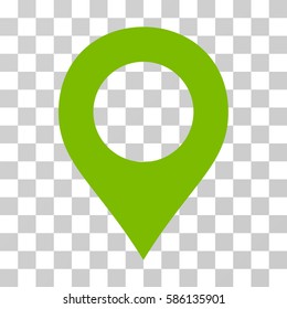 Map Marker vector pictogram. Illustration style is flat iconic eco green symbol on a transparent background.