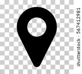 Map Marker vector pictograph. Illustration style is flat iconic black symbol on a transparent background.