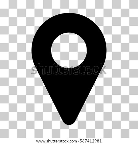 Map Marker vector pictograph. Illustration style is flat iconic black symbol on a transparent background.