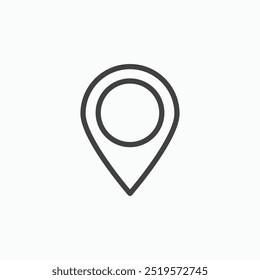 Ícone simples da linha de marcação do mapa no estilo de linha.