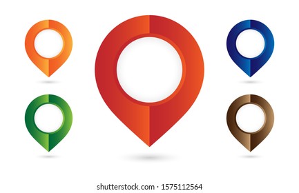 Map markers | fat design | icon set colored 3d effetcs
