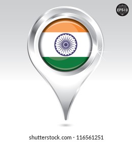 Map markers with Flag, vector eps10 illustration