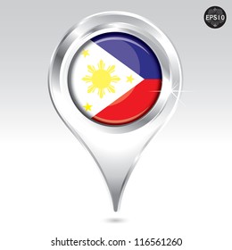 Map markers with Flag, vector eps10 illustration