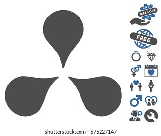 Map Markers icon with bonus amour clip art. Vector illustration style is flat rounded iconic cobalt and gray symbols on white background.