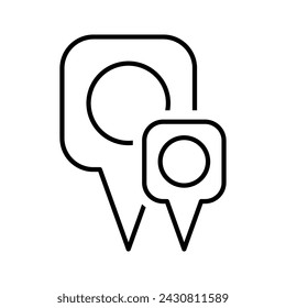 Icono de marcadores de mapa. Señal del pasador de posición. Pictograma. Ilustración vectorial.