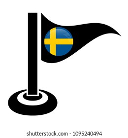 Map markers with Sweden flag, Vector EPS10 Illustration