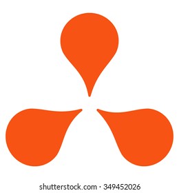 Map Markers vector icon. Style is flat symbol, orange color, rounded angles, white background.