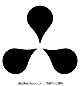 Map Markers vector icon. Style is flat symbol, black color, rounded angles, white background.