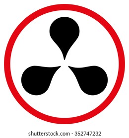 Map Markers vector icon. Style is bicolor flat circled symbol, intensive red and black colors, rounded angles, white background.