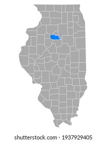 Map of Marshall in Illinois on white