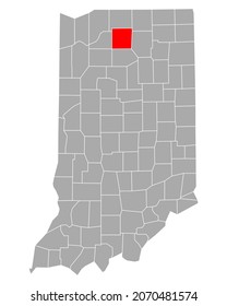 Map of Marshall in Indiana on white
