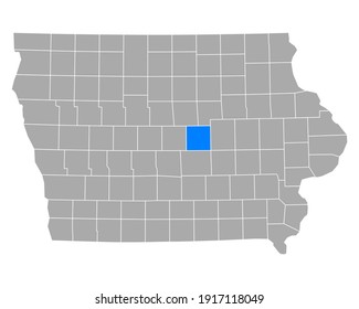 Map of Marshall in Iowa on white