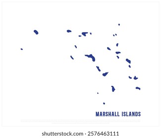 Map of MARSHALL ISLANDS on a white background, Editable Vector illustration of MARSHALL ISLANDS flag, National Day design, Map of Marshall Islands flat design, National Day