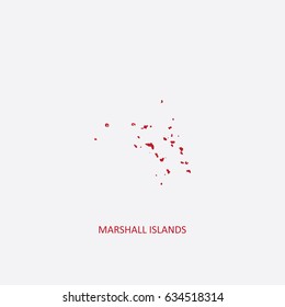 Map of Marshall Islands Vector Illustration Silhouette Design

