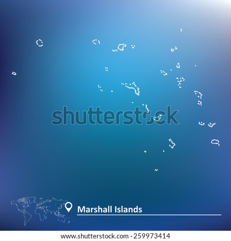 Map of Marshall Islands - vector illustration